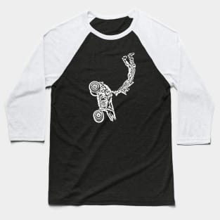 ATV Quad Bike Freestyle White Sketch Art Baseball T-Shirt